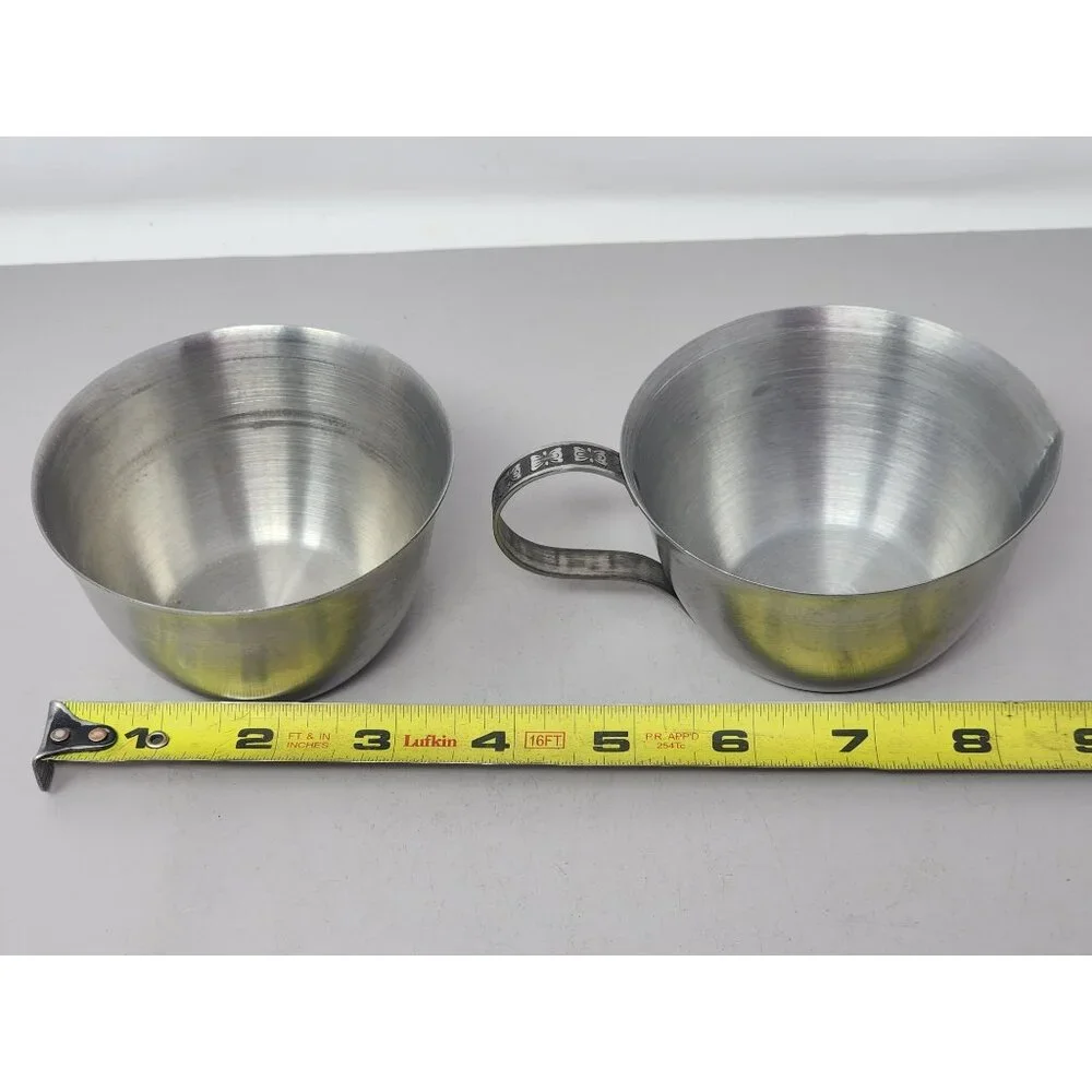 Vintage‎ Metal Sugar & Creamer Set With Butterflies On Handle